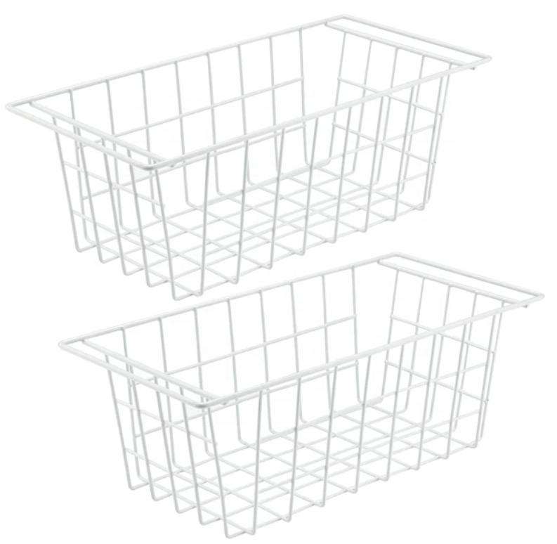 White Color Wire Chest Freezer Basket Metal Freezer Basket