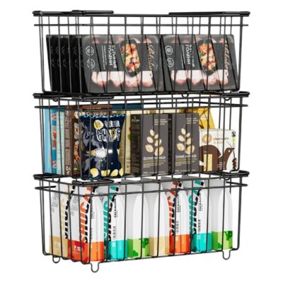 Stainless Steel Freezer Baskets With Open Grid Design