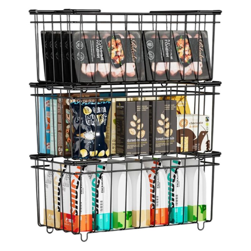 Stainless Steel Freezer Baskets With Open Grid Design