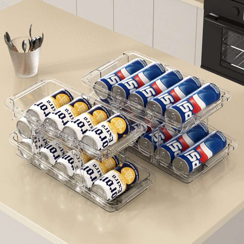 Drink Holder Anti-tip Wire Rack Clear Fridge Can Holder