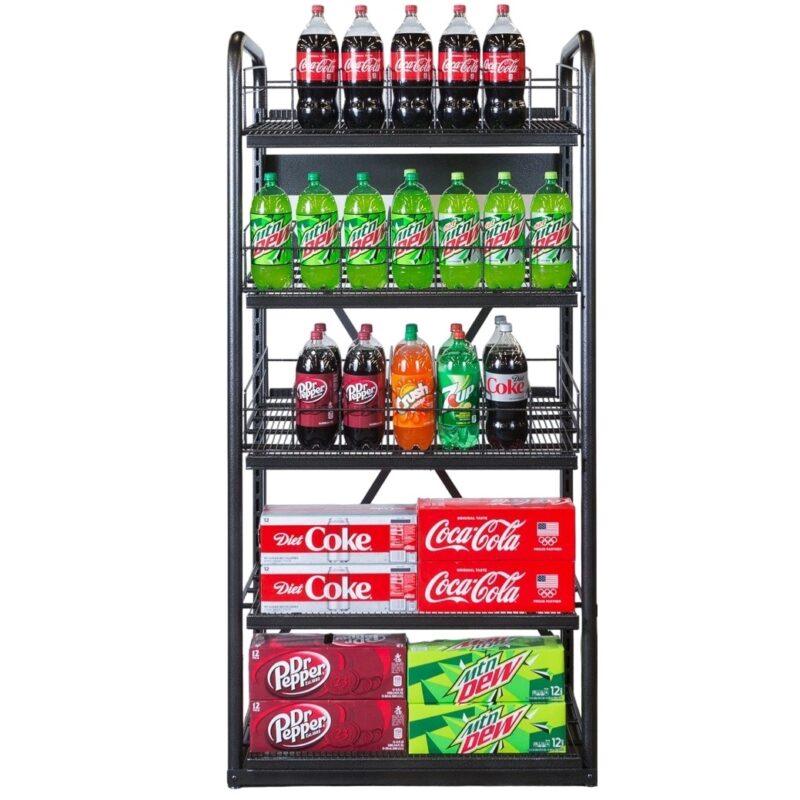 Heavy Duty Metal And Metallic Beverage Bottle Display Rack