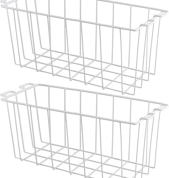2-12.jpg Deep Freezer Basket Storage Rack Bins Metal Wire Baskets