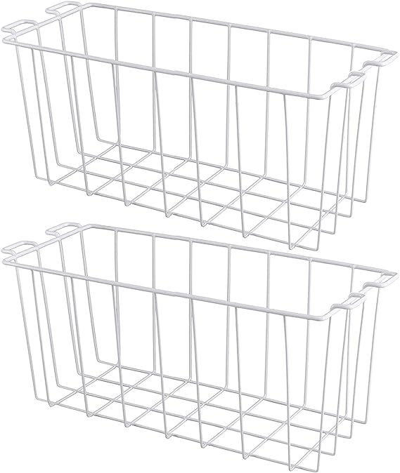 2-12.jpg Deep Freezer Basket Storage Rack Bins Metal Wire Baskets