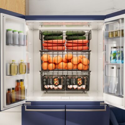 Stainless Steel Freezer Baskets With Open Grid Design