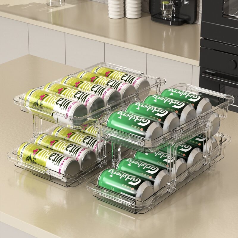 Drink Holder Anti-tip Wire Rack Clear Fridge Can Holder