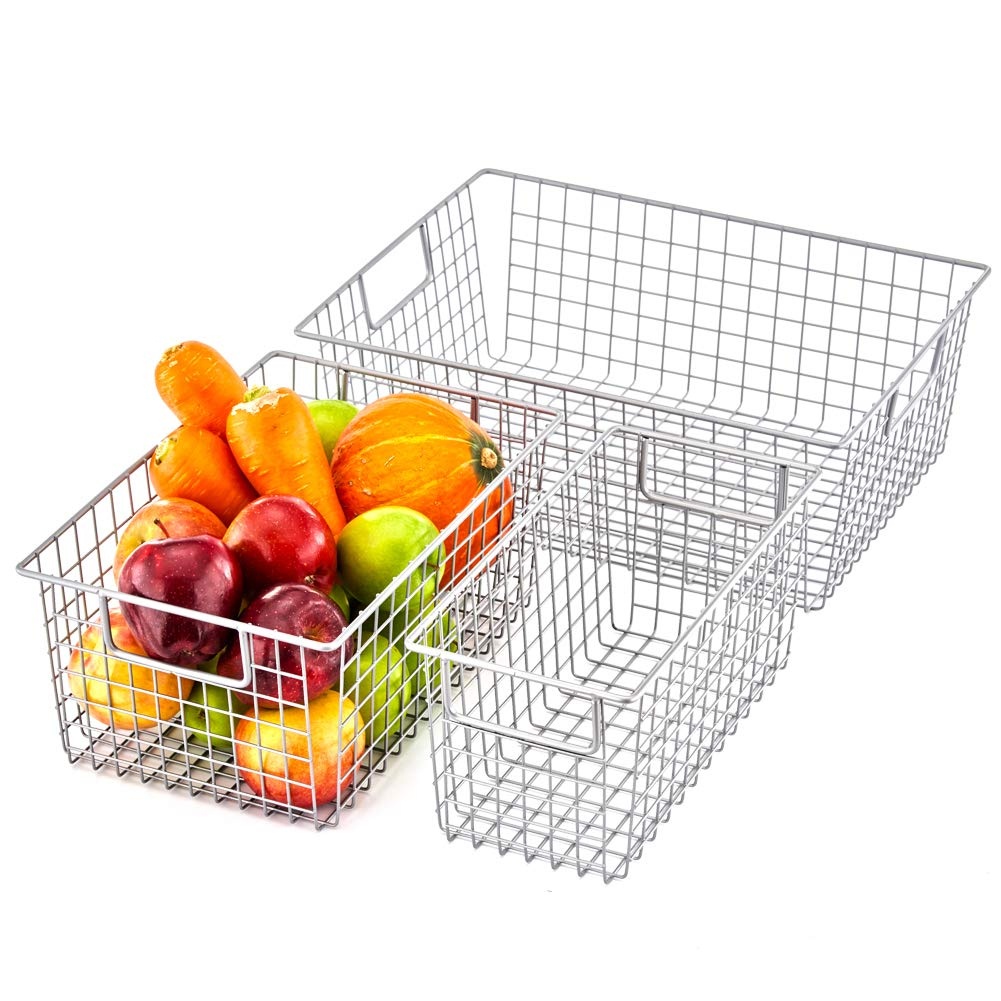 Freezer Wire Basket Sturdy Metal Wire Storage Baskets