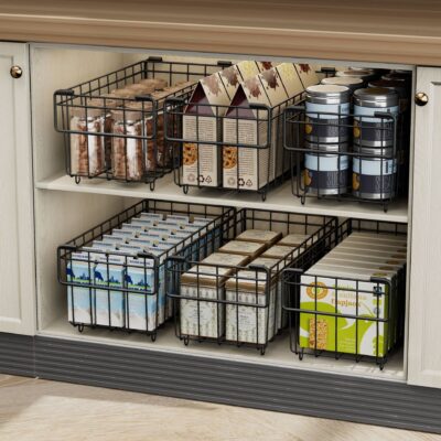 Stainless Steel Freezer Baskets With Open Grid Design