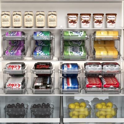 Drink Holder Anti-tip Wire Rack Clear Fridge Can Holder