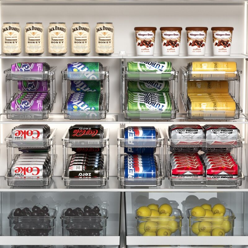 Drink Holder Anti-tip Wire Rack Clear Fridge Can Holder