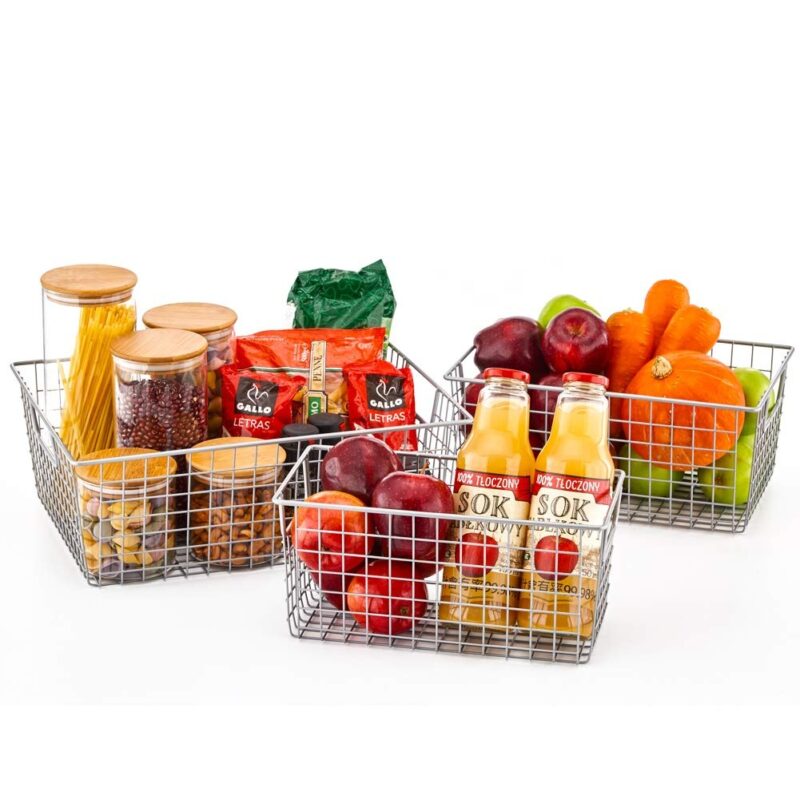 Freezer Wire Basket Sturdy Metal Wire Storage Baskets