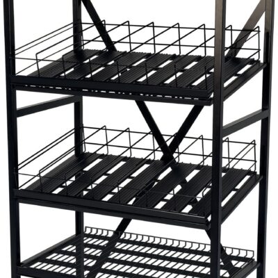 Heavy Duty Metal And Metallic Beverage Bottle Display Rack