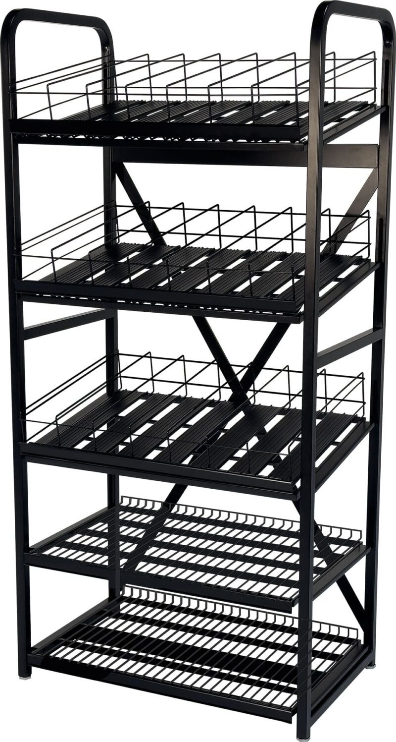 Heavy Duty Metal And Metallic Beverage Bottle Display Rack