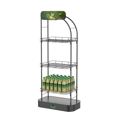 Unique Yellow Floor Standing Beverage Cabinet Wire Rack