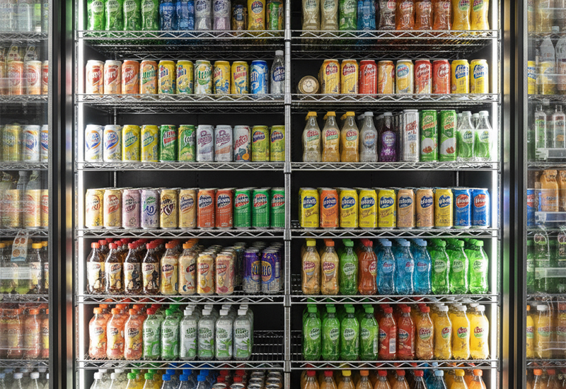 Anti-Tip Drink Holder Racks For Supermarket Chains (Bulk) 3 Beverage Cabinet Wire Shelving