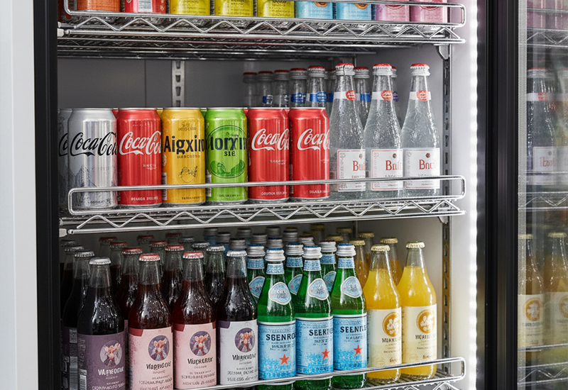 Anti-Tip Drink Holder Racks For Supermarket Chains (Bulk) 2 Beverage Cabinet Wire Shelving