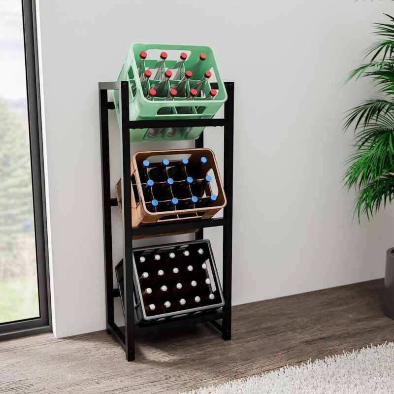 Beverage Cabinet Wire Shelving Narrow Metal Shelf  Beverage Crates