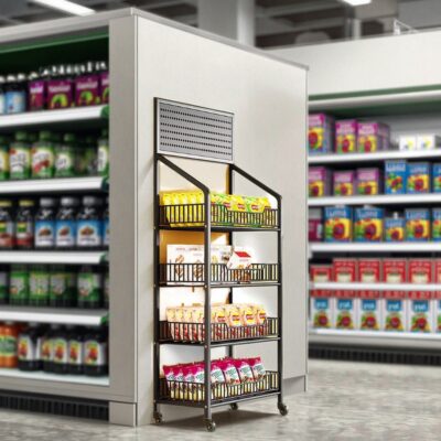 Display Slanted Storage Beverage Cabinet Wire Shelving