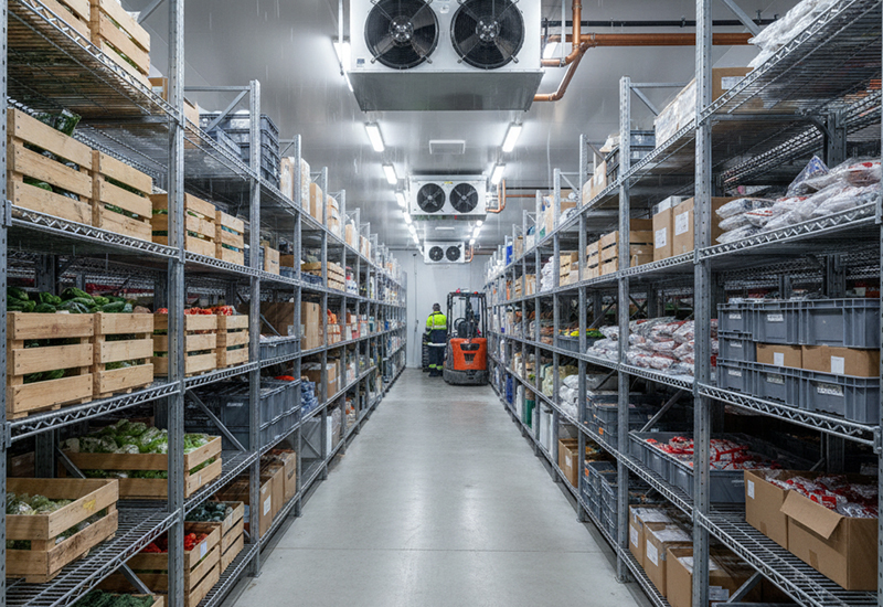 Sub-Zero Coated Shelves For Food Processing Plants 4 Cold Storage Room Multilayer Wire Shelving