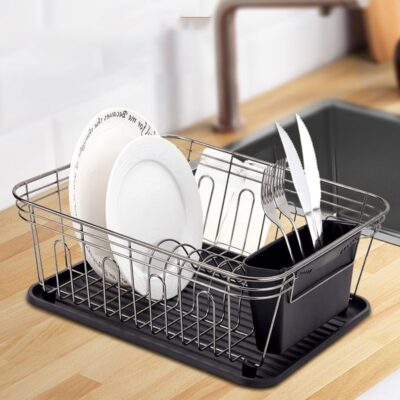 Dish Drying Rack With Tray Drainer For Drying Glasses