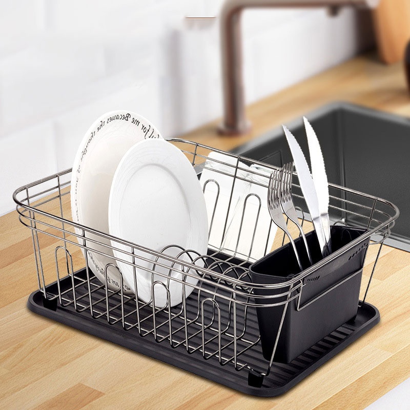 Dish Drying Rack With Tray Drainer For Drying Glasses